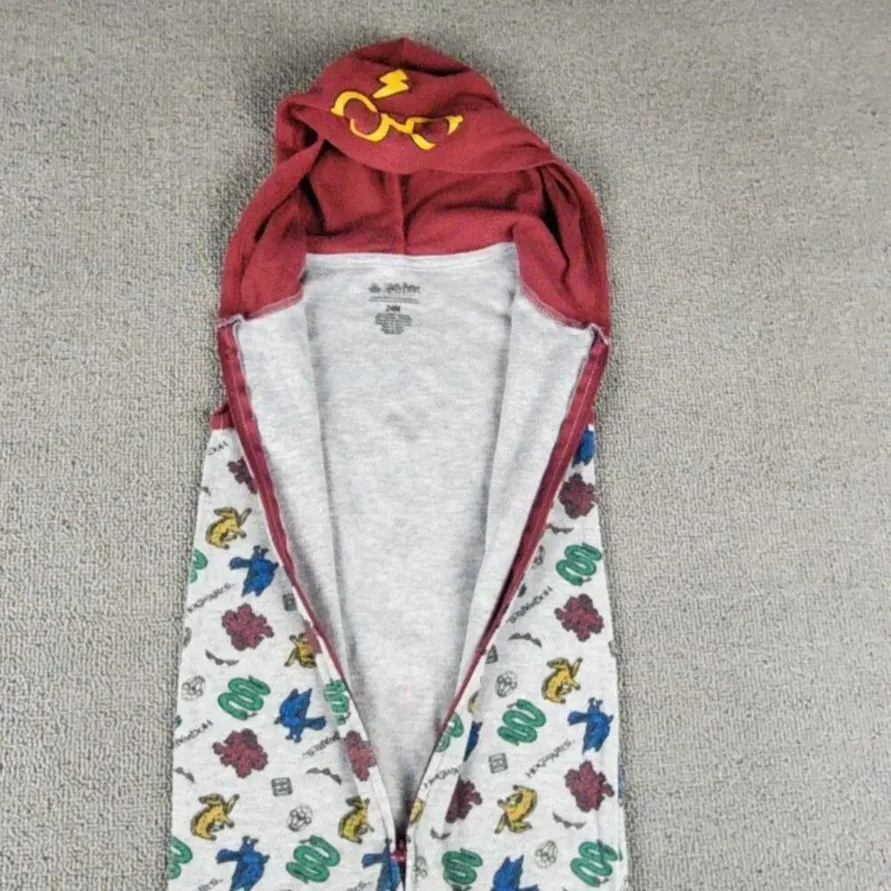 Harry Potter Coverall Boys Toddler 24M Gray Hooded Sleeveless Hogwarts One Piece